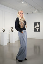 Apricot Wide Leg Houndstooth Tailored Trousers Black & White-Bottoms-Apricot-Deja Nu Boutique, Women's Fashion Boutique in Lampasas, Texas