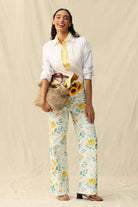 Bayeas Flora High Rise Wide Leg Jeans – Watercolor Bloom-Jeans-Bayeas-Deja Nu Boutique, Women's Fashion Boutique in Lampasas, Texas