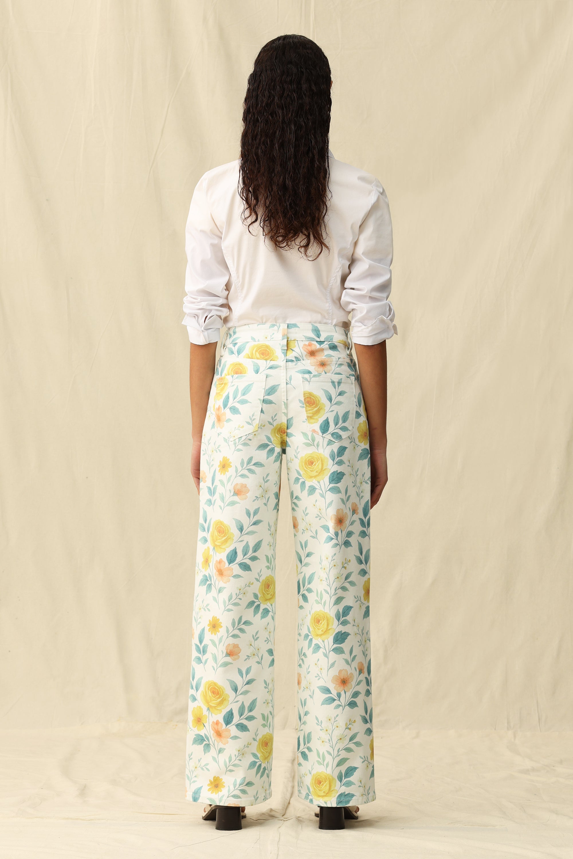 Bayeas Flora High Rise Wide Leg Jeans – Watercolor Bloom-Jeans-Bayeas-Deja Nu Boutique, Women's Fashion Boutique in Lampasas, Texas