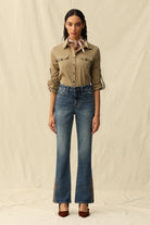 Bayeas High Rise Bootcut Jeans with Star Pocket & Scroll Hem Embroidery-Jeans-Bayeas-Deja Nu Boutique, Women's Fashion Boutique in Lampasas, Texas