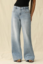Bayeas Mid Rise Wide Leg Rhinestone Jeans-Jeans-Bayeas-Deja Nu Boutique, Women's Fashion Boutique in Lampasas, Texas