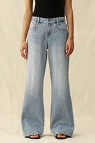 Bayeas Mid Rise Wide Leg Rhinestone Jeans-Jeans-Bayeas-Deja Nu Boutique, Women's Fashion Boutique in Lampasas, Texas