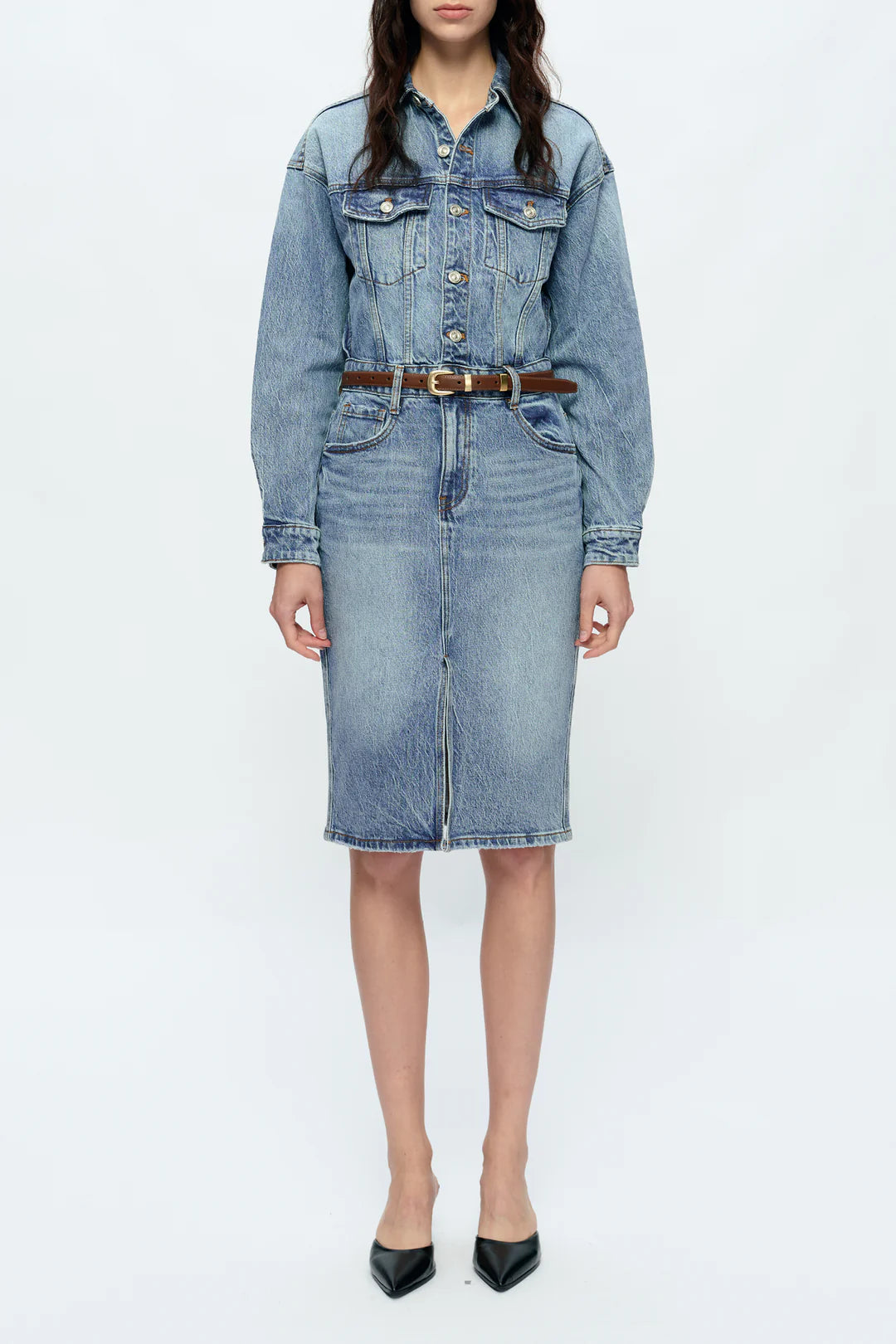 Bayeas Doris Long Sleeve Denim Dress in Island – Classic Meets Cool-Dresses-Bayeas-Deja Nu Boutique, Women's Fashion Boutique in Lampasas, Texas