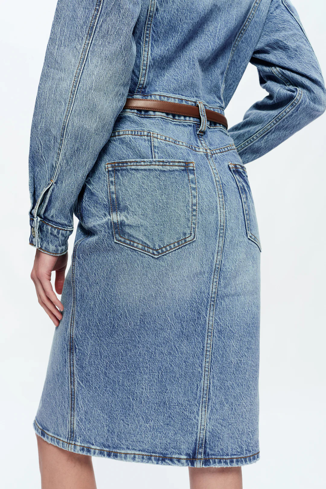 Bayeas Doris Long Sleeve Denim Dress in Island – Classic Meets Cool-Dresses-Bayeas-Deja Nu Boutique, Women's Fashion Boutique in Lampasas, Texas