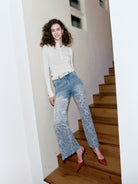 Bayeas Retro Light Blue Wide Leg Jeans-Jeans-Bayeas-Deja Nu Boutique, Women's Fashion Boutique in Lampasas, Texas