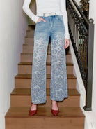 Bayeas Retro Light Blue Wide Leg Jeans-Jeans-Bayeas-Deja Nu Boutique, Women's Fashion Boutique in Lampasas, Texas