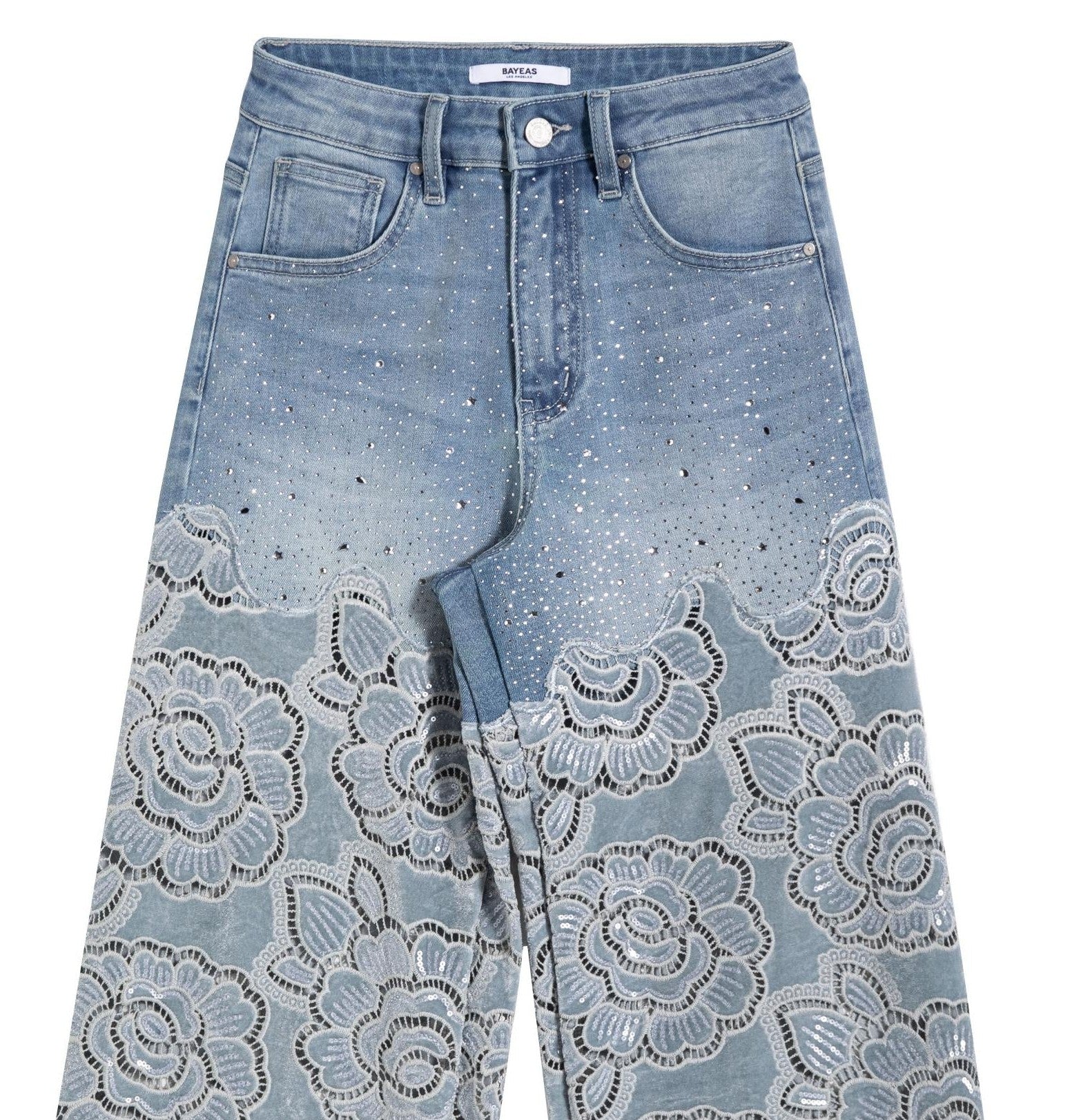 Bayeas Retro Light Blue Wide Leg Jeans-Jeans-Bayeas-Deja Nu Boutique, Women's Fashion Boutique in Lampasas, Texas