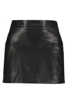 Bishop And Young Enchanted Romance Thea Vegan Leather Mini Skirt In Noir-Skirts-Bishop And Young-Deja Nu Boutique, Women's Fashion Boutique in Lampasas, Texas