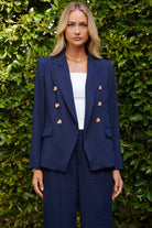 Bishop And Young Illuminae Sorrento Blazer In Marine-Blazers-Bishop And Young-Deja Nu Boutique, Women's Fashion Boutique in Lampasas, Texas