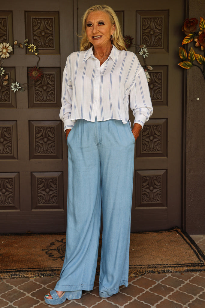 Bishop And Young Summer Royale Marbella Wide Leg Pant In Tencel-Bottoms-Bishop And Young-Deja Nu Boutique, Women's Fashion Boutique in Lampasas, Texas