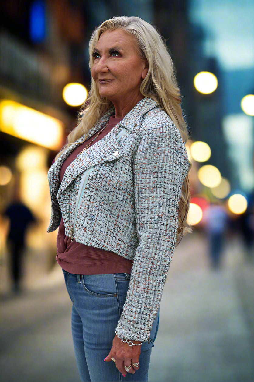 Bishop And Young Romantic Flair Emile Moto Jacket In Jade-Jackets-Bishop And Young-Deja Nu Boutique, Women's Fashion Boutique in Lampasas, Texas