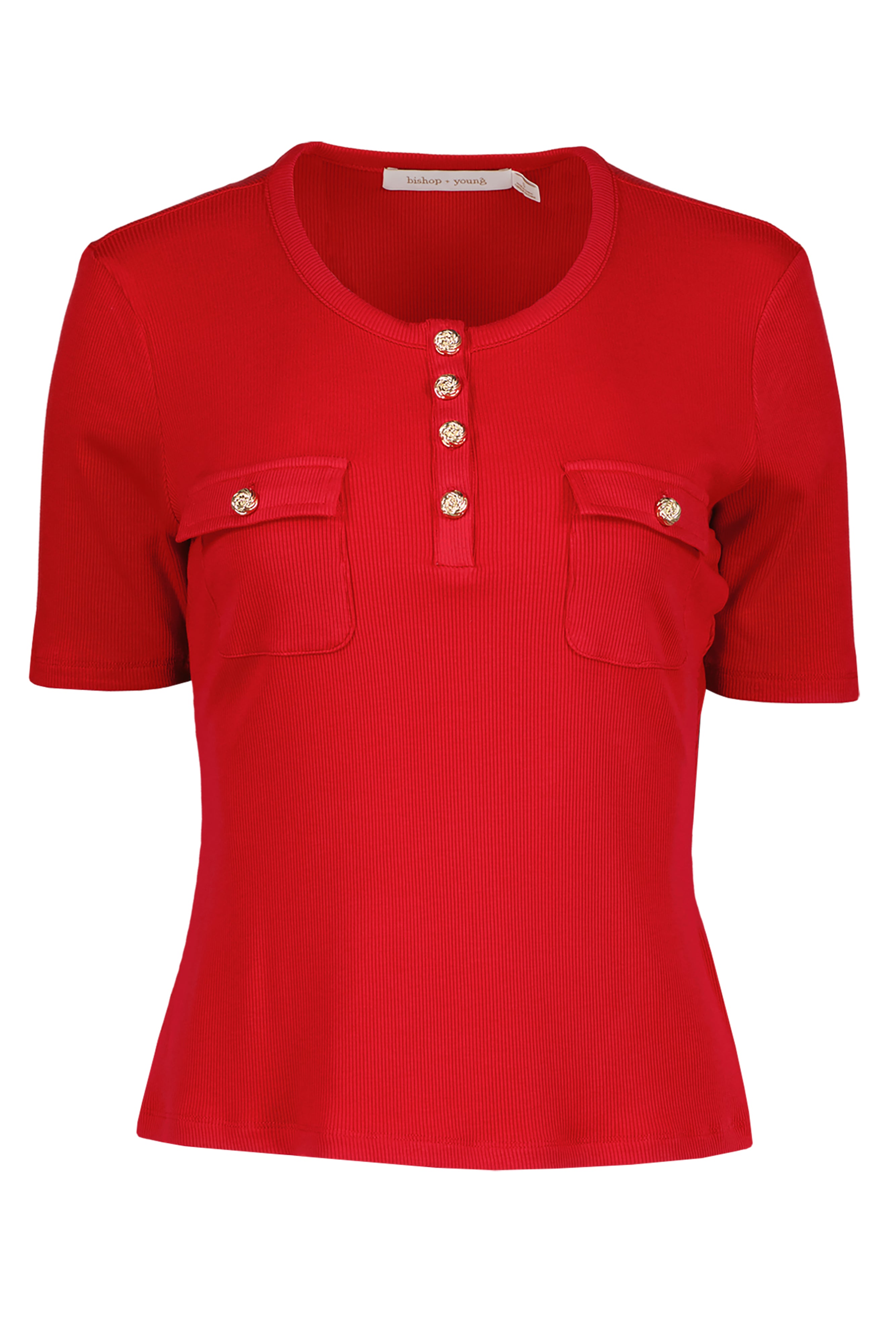 Bishop + Young Beverly Ribbed Tee In Cherry-Tops-Bishop And Young-Deja Nu Boutique, Women's Fashion Boutique in Lampasas, Texas