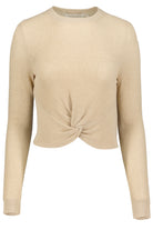 Bishop + Young Object Of Affection Lurex Bonita Twist Front Sweater In Gold-Bottoms-Bishop And Young-Deja Nu Boutique, Women's Fashion Boutique in Lampasas, Texas