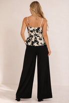 Bishop + Young Athena Peplum Top in Black & Ivory Floral-Tops-Bishop And Young-Deja Nu Boutique, Women's Fashion Boutique in Lampasas, Texas