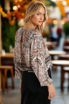 Bishop + Young Maude Bubble Sleeve Top – Chelsea Girl Paisley Print-Tops-Bishop And Young-Deja Nu Boutique, Women's Fashion Boutique in Lampasas, Texas