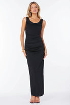 Bishop + Young Natasha Ruched Dress in Black-Dresses-Bishop And Young-Deja Nu Boutique, Women's Fashion Boutique in Lampasas, Texas