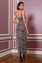 Bishop + Young Natasha Ruched Dress in Leopard Print-Dresses-Bishop And Young-Deja Nu Boutique, Women's Fashion Boutique in Lampasas, Texas