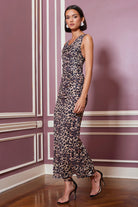 Bishop + Young Natasha Ruched Dress in Leopard Print-Dresses-Bishop And Young-Deja Nu Boutique, Women's Fashion Boutique in Lampasas, Texas