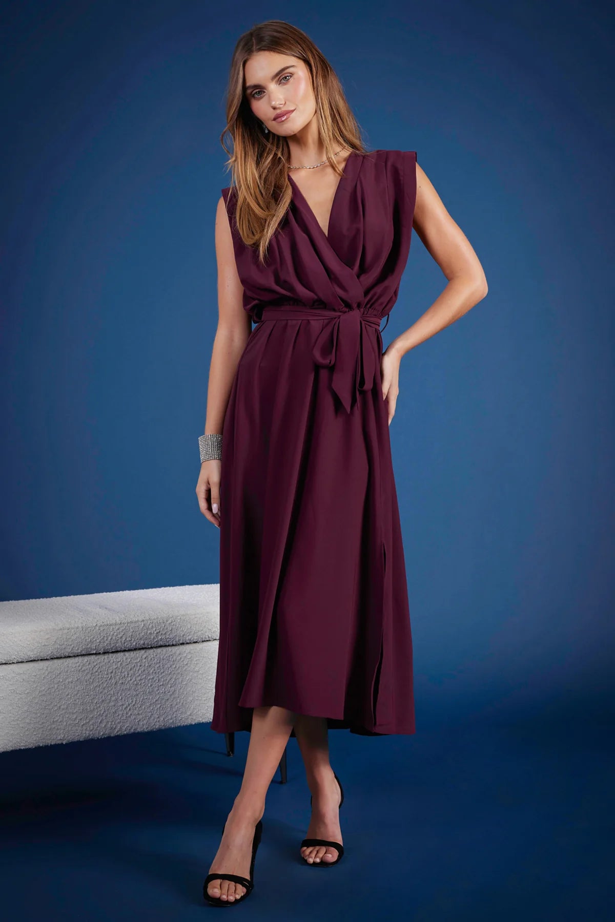 Bishop + Young Object Of Affection Aeries Wrap Dress In Bordeaux-Dresses-Bishop And Young-Deja Nu Boutique, Women's Fashion Boutique in Lampasas, Texas