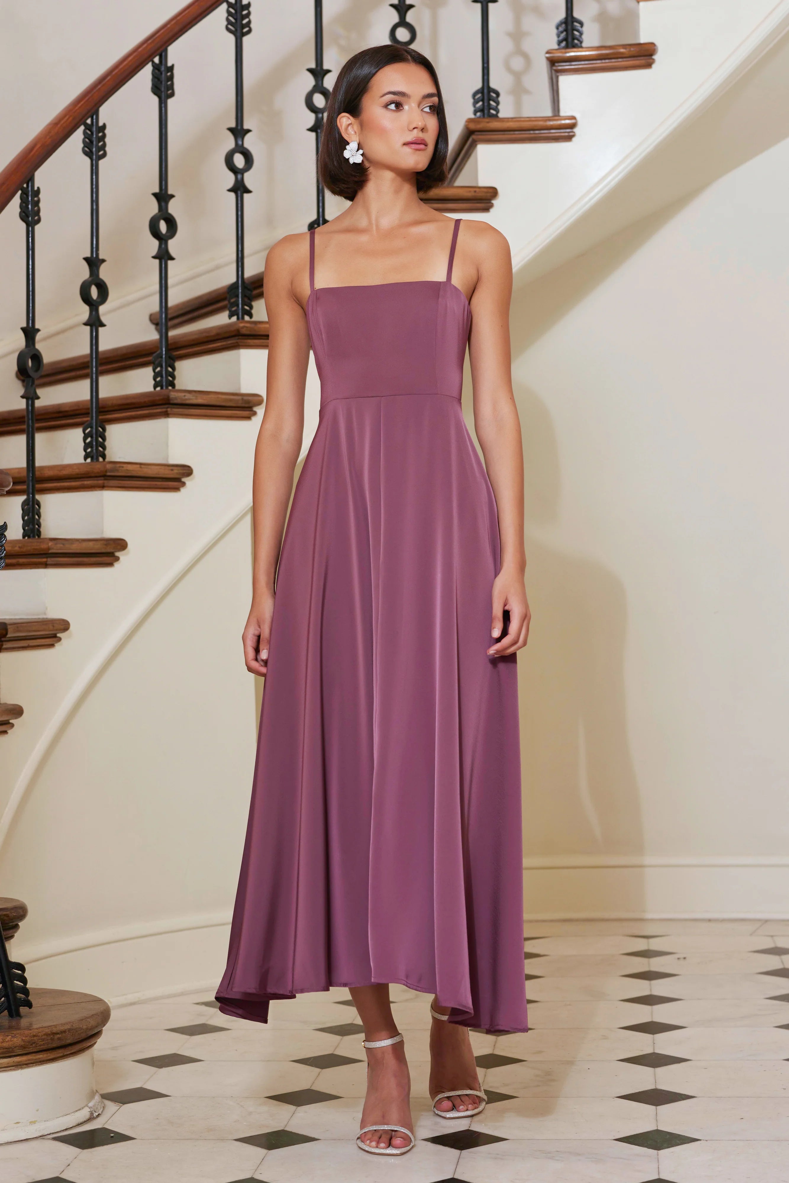 Bishop + Young Selma Dress in Dusty Rose Midi from Love at First Sight Collection-Dresses-Bishop And Young-Deja Nu Boutique, Women's Fashion Boutique in Lampasas, Texas