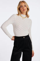 Bishop + Young Spencer Funnel Neck Lace Top – White Chelsea Girl-Tops-Bishop And Young-Deja Nu Boutique, Women's Fashion Boutique in Lampasas, Texas