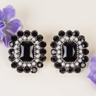 Black Gem & Pearl Cluster Statement Earrings – Vintage Inspired-Earrings-Deja Nu Tx-Deja Nu Boutique, Women's Fashion Boutique in Lampasas, Texas