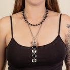 Black & Crystal Tiered Pendant Necklace – Statement Beaded Jewelry-Necklaces-Deja Nu Tx-Deja Nu Boutique, Women's Fashion Boutique in Lampasas, Texas