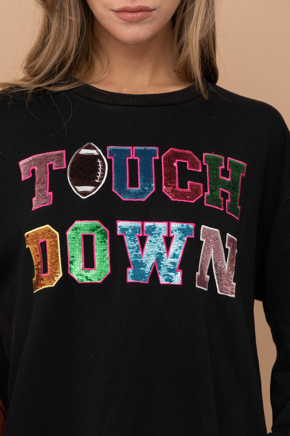 As Is NFL Women's Touch Short-Sleeve V-Neck T-Shirt with Sequins 