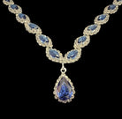 Blue Crystal Necklace & Earring Set-Necklace Set-Deja Nu Tx-Deja Nu Boutique, Women's Fashion Boutique in Lampasas, Texas
