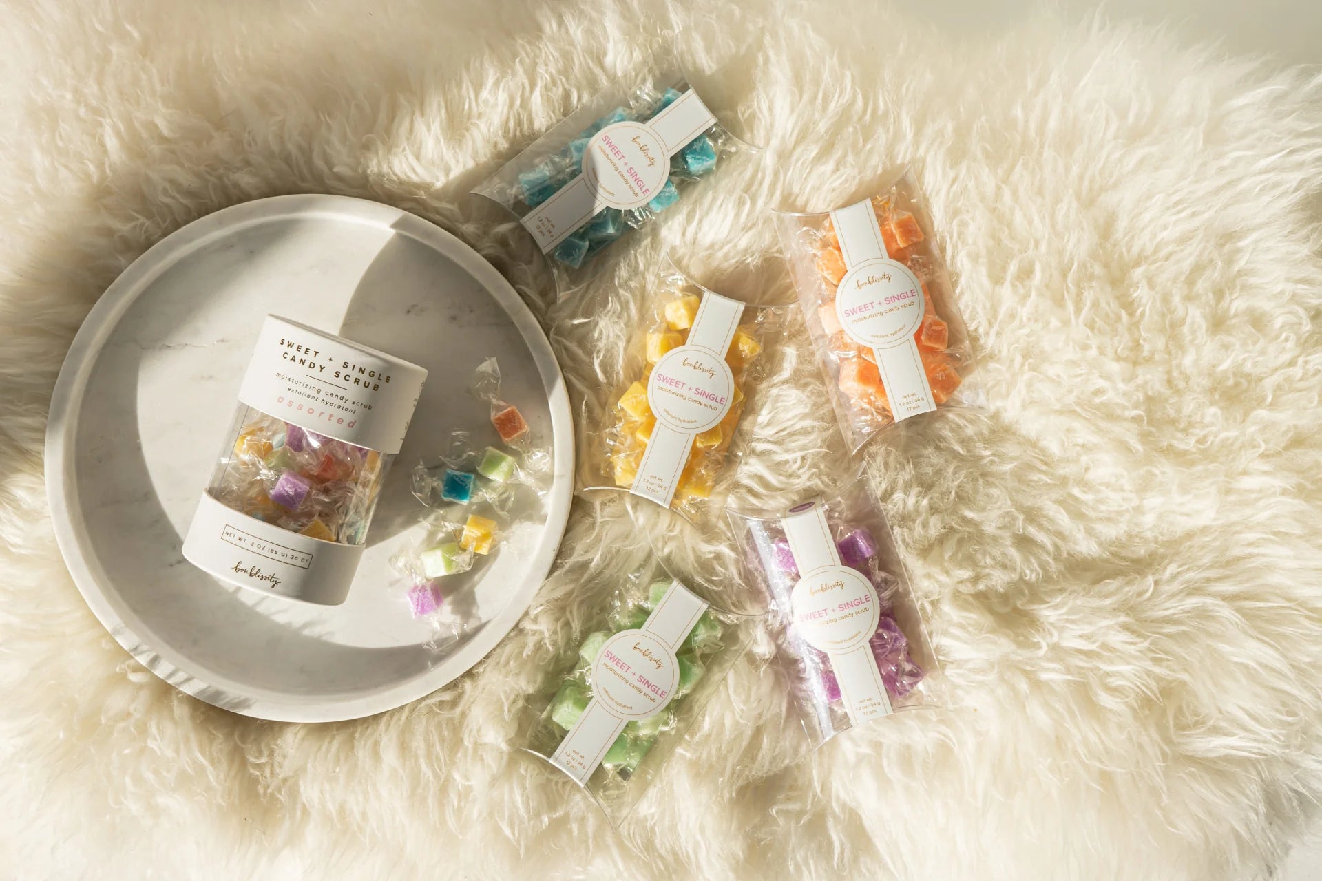 Bonblissity Assorted Sugar Cube Candy Scrub (30 pcs)-Sugar Scrub-Bonblissity-Deja Nu Boutique, Women's Fashion Boutique in Lampasas, Texas