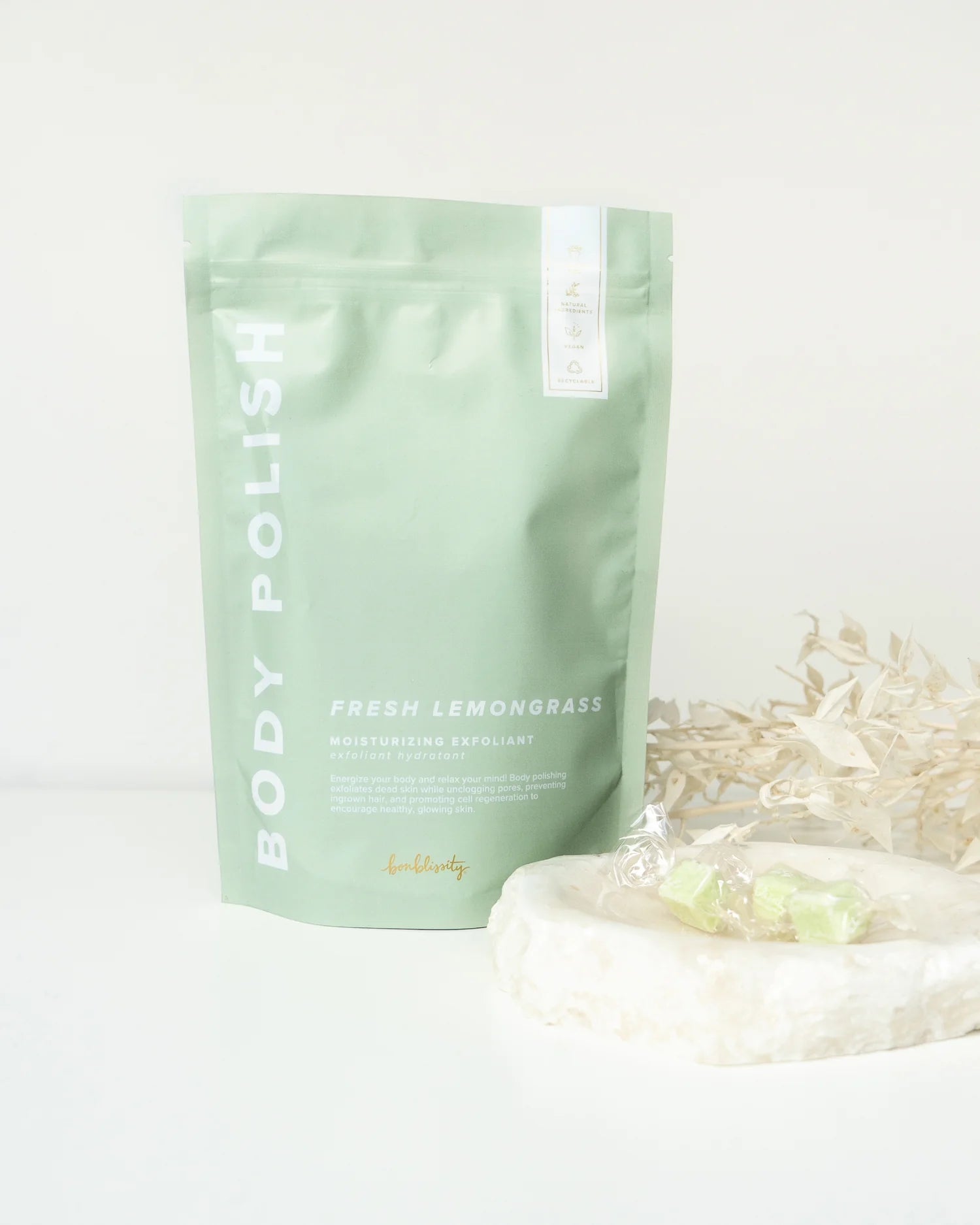 Bonblissity Body Polish Body Scrub – Fresh Lemongrass-body scrub-Bonblissity-Deja Nu Boutique, Women's Fashion Boutique in Lampasas, Texas