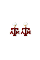 Brianna Cannon Mini Maroon Texas A&M Earrings-Earrings-Brianna Cannon-Deja Nu Boutique, Women's Fashion Boutique in Lampasas, Texas