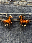 Brown Horse Dangle Earrings-Earrings-Deja Nu Tx-Deja Nu Boutique, Women's Fashion Boutique in Lampasas, Texas