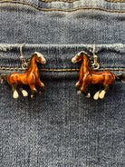 Brown Horse Dangle Earrings-Earrings-Deja Nu Tx-Deja Nu Boutique, Women's Fashion Boutique in Lampasas, Texas