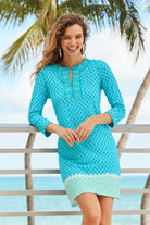 Cabana Life St. Pete Embroidered Tunic Dress-Short Dresses-Cabana Life-Deja Nu Boutique, Women's Fashion Boutique in Lampasas, Texas