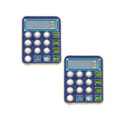 Canvas Style Algebra Enamel Calculator Stud Earrings in Blue & Gold-Earrings-Canvas Style-Deja Nu Boutique, Women's Fashion Boutique in Lampasas, Texas