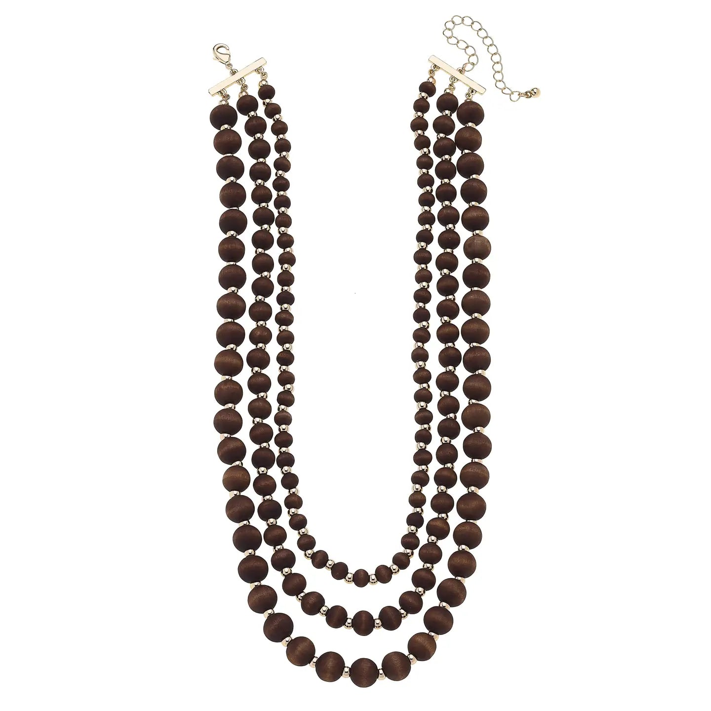 Canvas Style Aster Beaded Wood Necklace-Necklaces-Canvas Style-Deja Nu Boutique, Women's Fashion Boutique in Lampasas, Texas