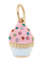 Canvas Style Bejeweled Cupcake Charm In Pink Frosted Sparkle-Charms-Canvas Style-Deja Nu Boutique, Women's Fashion Boutique in Lampasas, Texas