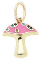 Canvas Style Bejeweled Mushroom Charm in Pink Shiny Gold Plated-Charms-Canvas Style-Deja Nu Boutique, Women's Fashion Boutique in Lampasas, Texas