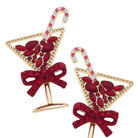 Canvas Style Candy Cane Christmas Cocktail Earrings in Red-Earrings-Canvas Style-Deja Nu Boutique, Women's Fashion Boutique in Lampasas, Texas