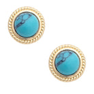 Canvas Style Casey Cabochon Stud Earrings in Turquoise-Earrings-Canvas Style-Deja Nu Boutique, Women's Fashion Boutique in Lampasas, Texas