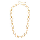 Canvas Style Conner Oval Linked Necklace in Shiny Gold-Necklaces-Canvas Style-Deja Nu Boutique, Women's Fashion Boutique in Lampasas, Texas