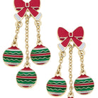 Canvas Style Deck the Halls Enamel Earrings in Red, Green and White-Earrings-Canvas Style-Deja Nu Boutique, Women's Fashion Boutique in Lampasas, Texas