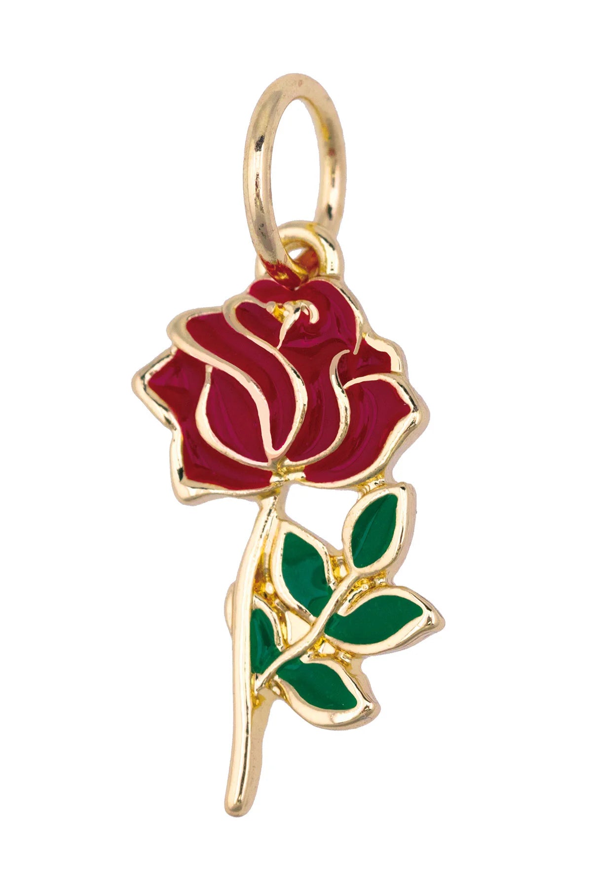 Canvas Style Enamel Rose 18K Gold Plated Charm in Multi-Charms-Canvas Style-Deja Nu Boutique, Women's Fashion Boutique in Lampasas, Texas