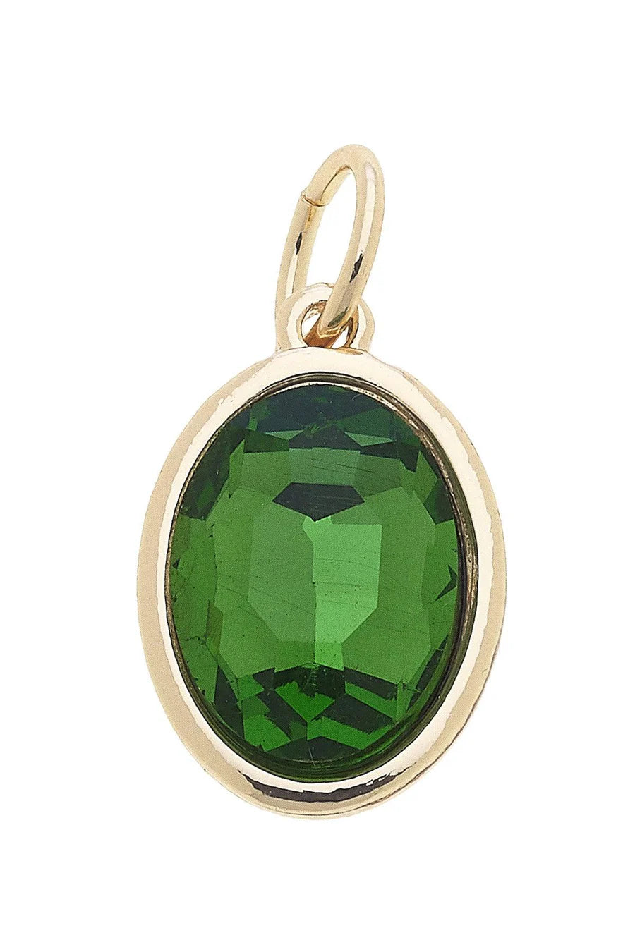 Canvas Style Glass Birthstone Charms In Garnet, Peridot & Diamond In 18K Gold Plated-Charms-Canvas Style-Deja Nu Boutique, Women's Fashion Boutique in Lampasas, Texas
