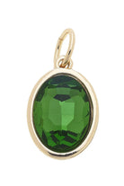 Canvas Style Glass Birthstone Charms In Garnet, Peridot & Diamond In 18K Gold Plated-Charms-Canvas Style-Deja Nu Boutique, Women's Fashion Boutique in Lampasas, Texas