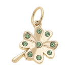 Canvas Style Green Pavé Shamrock Charm in Shiny Gold-charm-Canvas Style-Deja Nu Boutique, Women's Fashion Boutique in Lampasas, Texas