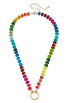 Canvas Style Lucy Gemstone Beaded Charm Necklace Base In Rainbow Multi-charm necklace-Canvas Style-Deja Nu Boutique, Women's Fashion Boutique in Lampasas, Texas