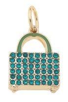Canvas Style Pave Carry On Charm In Green with Shiny Gold Plating-Charms-Canvas Style-Deja Nu Boutique, Women's Fashion Boutique in Lampasas, Texas