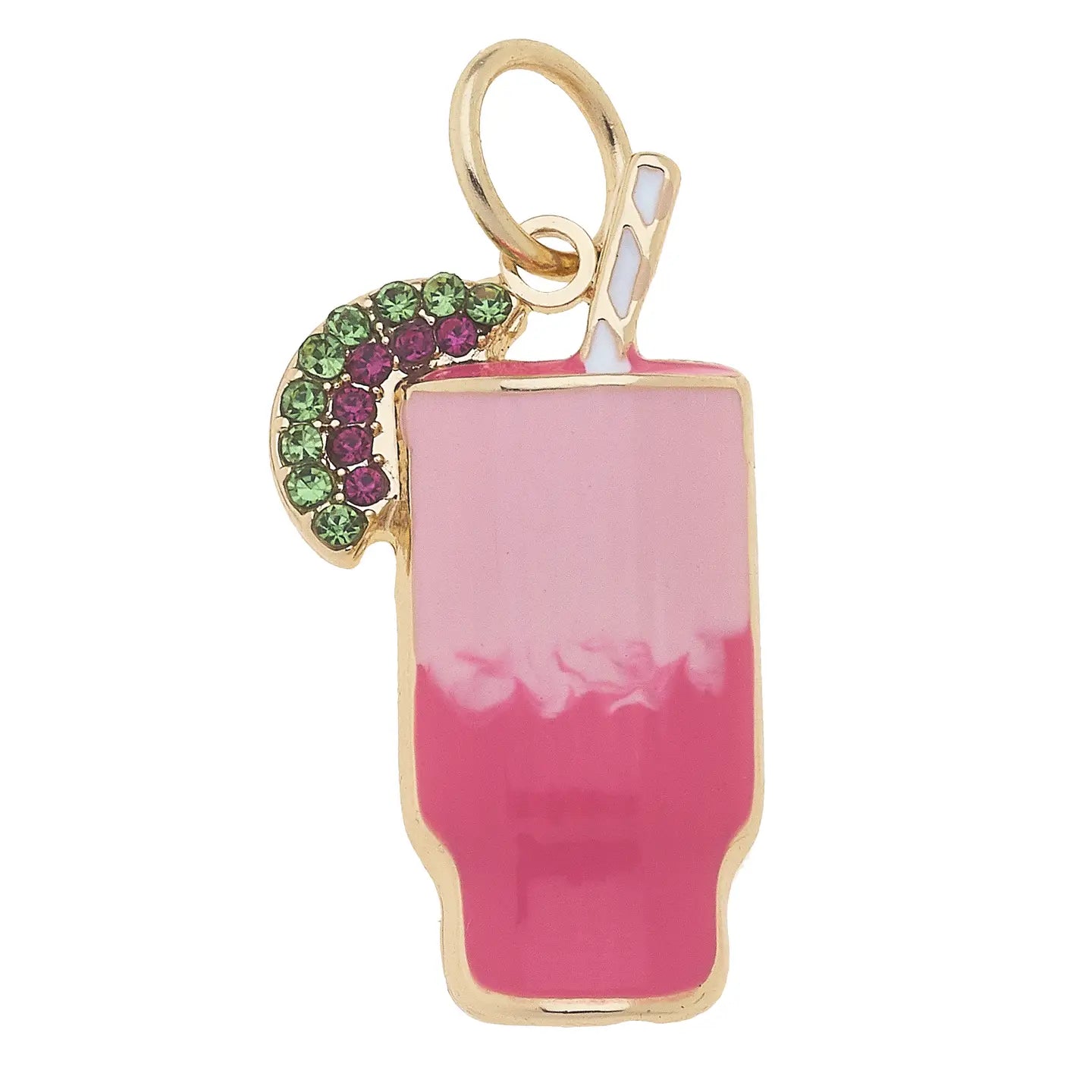 🍹 Canvas Style Pave Cocktail Charm – Pink Ombre-Charms-Canvas Style-Deja Nu Boutique, Women's Fashion Boutique in Lampasas, Texas